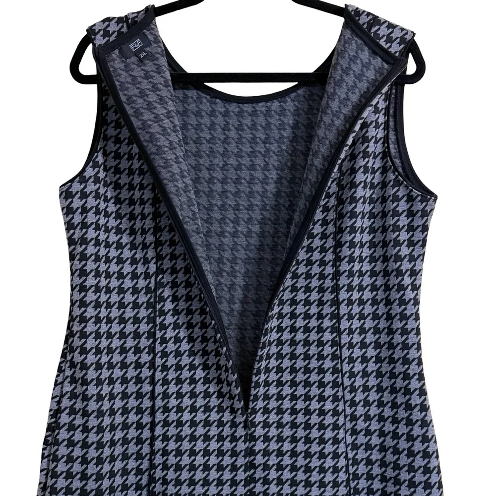 F&F Clothing Gray & Black Houndstooth Sleeveless Career Dress Size XXL - Picture 11 of 16